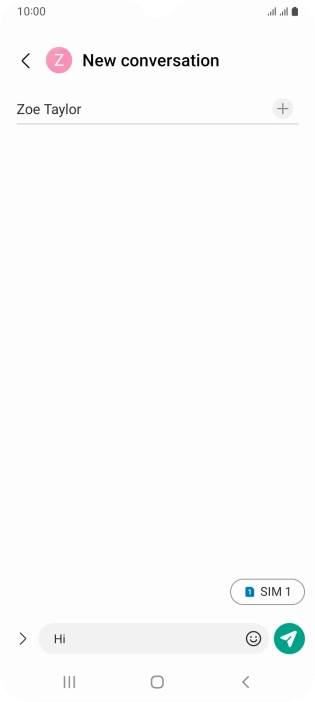 Press the send icon when you've finished your text message.