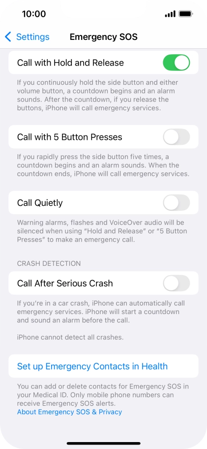 Press the indicator next to 