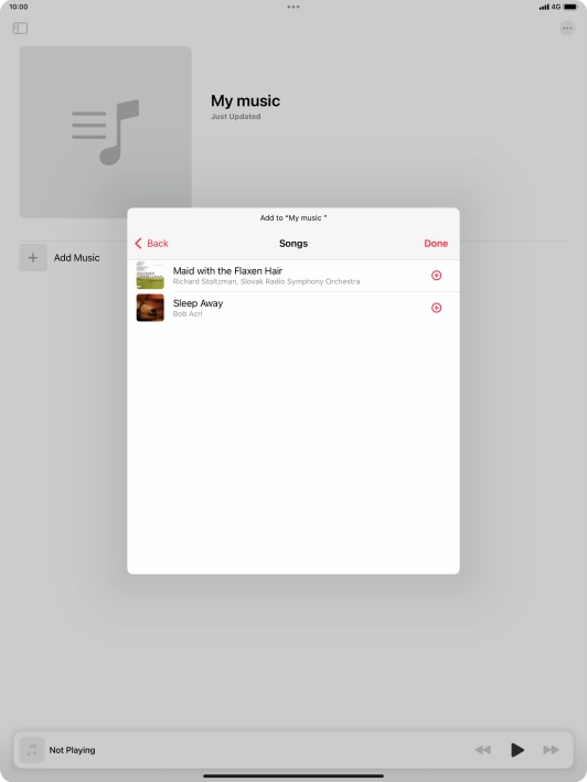 Go to the required category and press the add icon next to the required audio file. Go to the required category and press the add icon next to the required audio file.