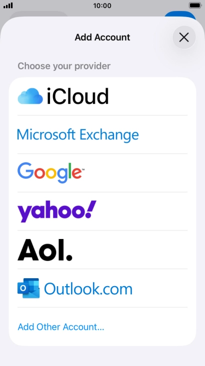 Press Microsoft Exchange.
