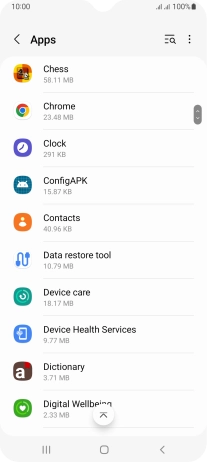 Press the required app. Press the required app.