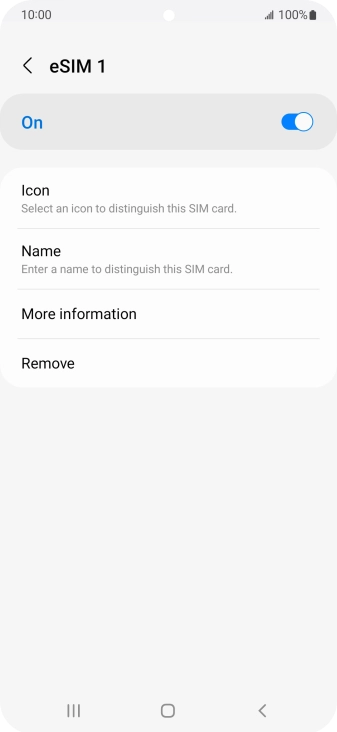 Press Remove and follow the instructions on the screen to delete your eSIM.