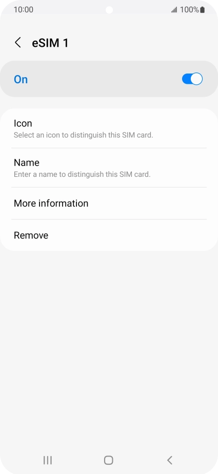 Press Remove and follow the instructions on the screen to delete your eSIM.