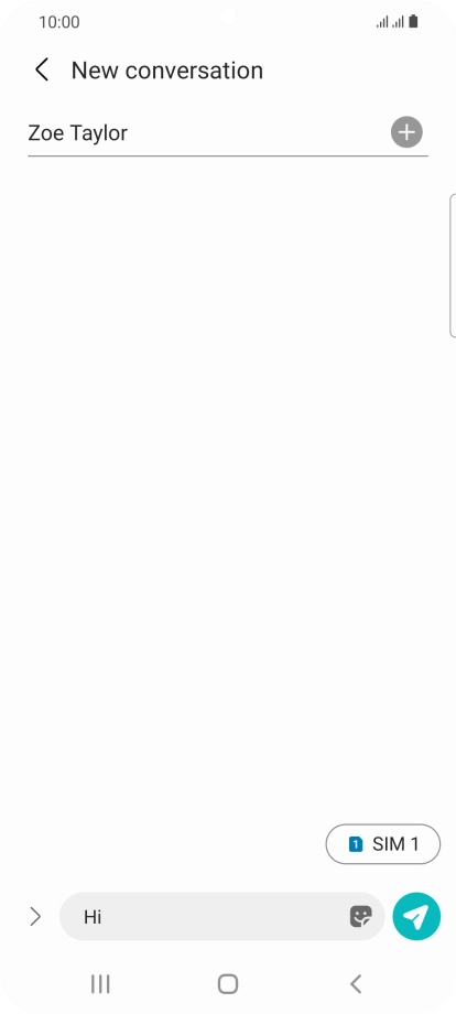 Press the send icon when you've finished your text message. Press the send icon when you've finished your text message.