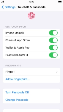 Press the indicators next to the required settings to turn them on or off.