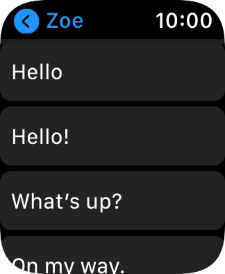 Press the required quick reply. Press the required quick reply.