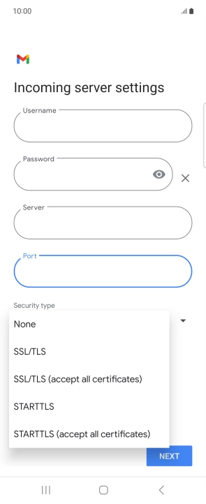 Press SSL/TLS.