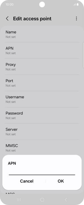 Key in wap.vodafone.co.uk and press OK.