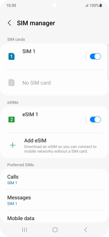 Press the required eSIM. Press the required eSIM.