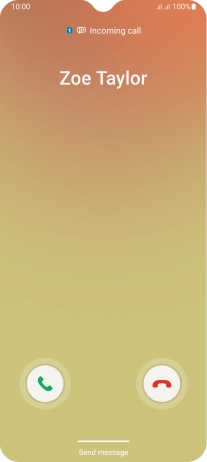Press and drag the accept call icon right. Press and drag the accept call icon right.