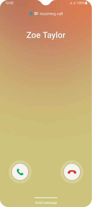 Press and drag the accept call icon right. Press and drag the accept call icon right.