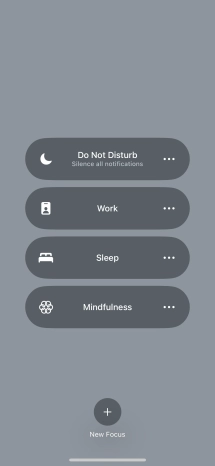 Press the required focus mode to activate or deactivate it immediately. Press the required focus mode to activate or deactivate it immediately.