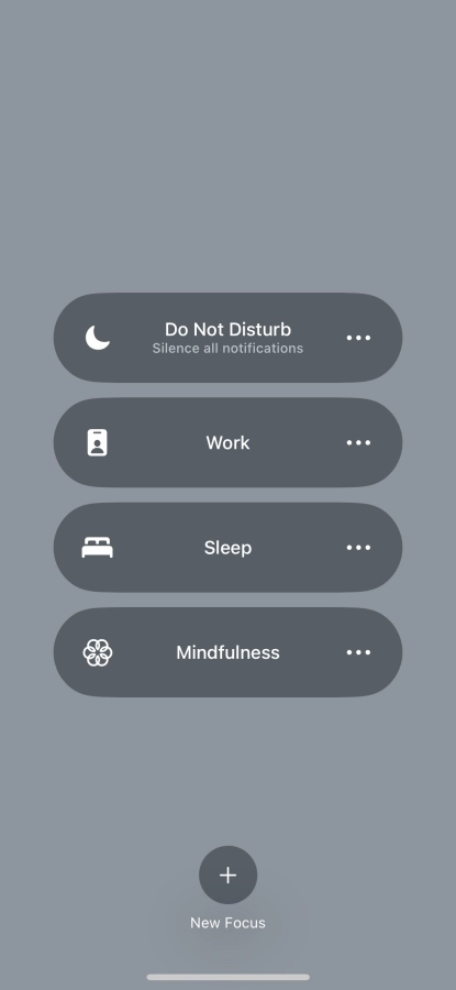 Press the required focus mode to activate or deactivate it immediately. Press the required focus mode to activate or deactivate it immediately.