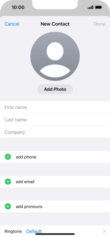 Press First name and key in the first name. Press First name and key in the first name.
