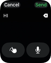 Press the microphone icon and record the message. Press the microphone icon and record the message.