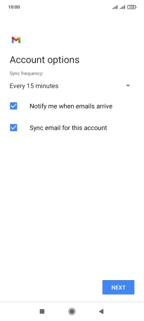 If this screen is displayed, you email account has been recognised and set up automatically. Follow the instructions on the screen to key in more information and finish setting up your phone.