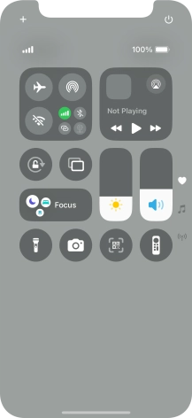 Slide your finger up or down on the screen to select the required Control Centre page.