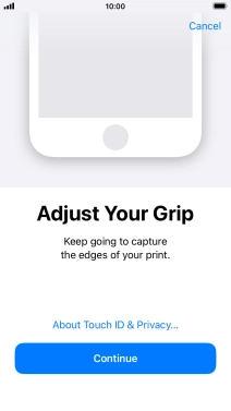 Press Continue. If you haven't previously selected a phone lock code, key in a code of your own choice twice.
