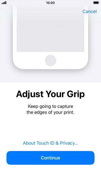 Press Continue. If you haven't previously selected a phone lock code, key in a code of your own choice twice.