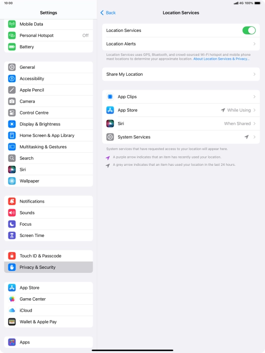 Press the required app.