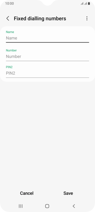 Press Name and key in the required name. Press Name and key in the required name.