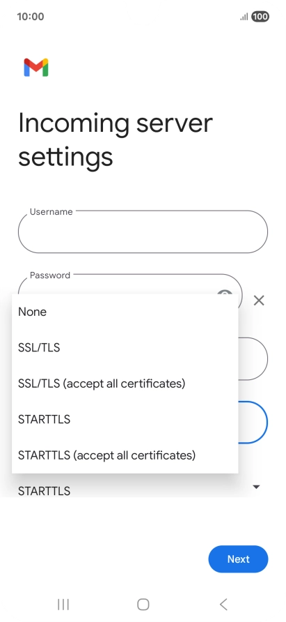Press SSL/TLS.