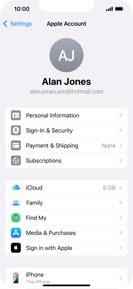 Press iCloud.