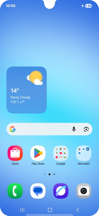 The flight mode icon shows that flight mode is turned on.
