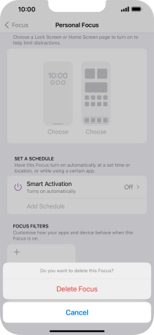 Press Delete Focus.