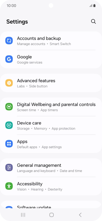 Press Advanced features.