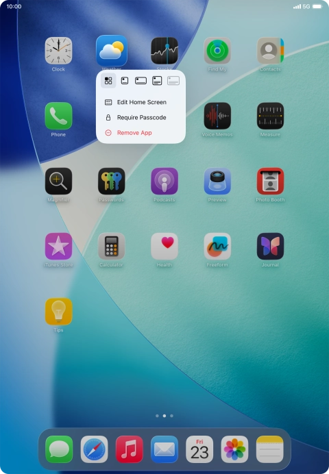 Press Remove App.