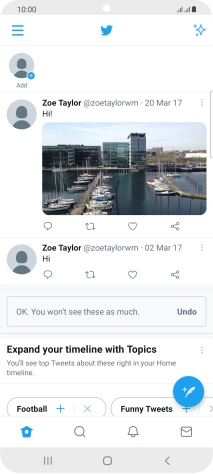 Press the new tweet icon. Press the new tweet icon.