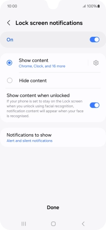 Press the required settings to turn them on or off. Press the required settings to turn them on or off.