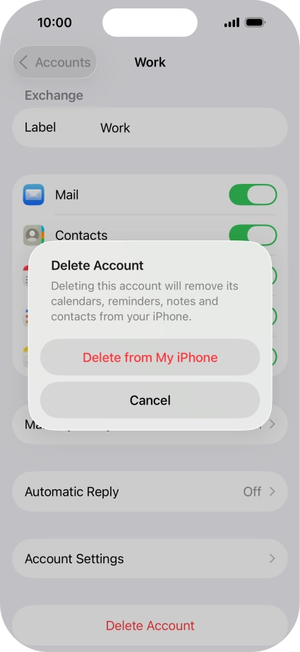 Press Delete from My iPhone. Press Delete from My iPhone.