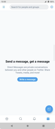 Press the new message icon. Press the new message icon.