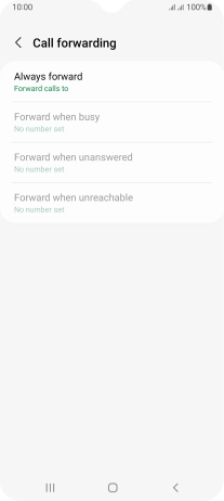 Press the required divert type. Press the required divert type.