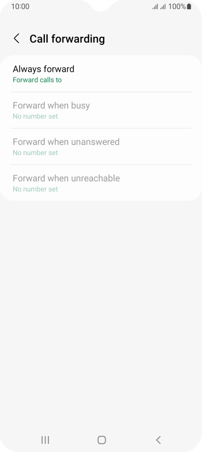 Press the required divert type. Press the required divert type.