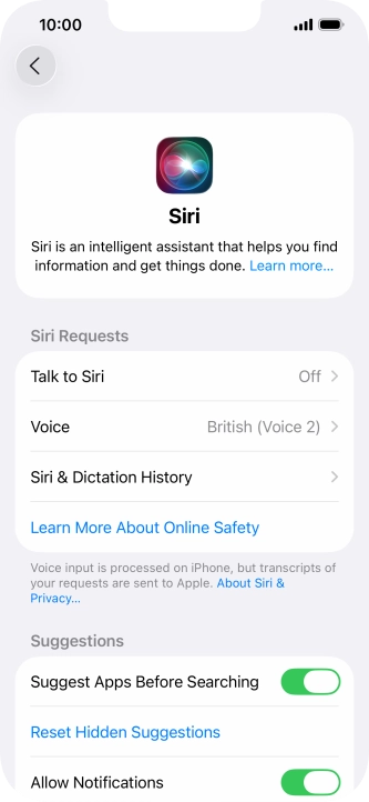 Press Talk to Siri.