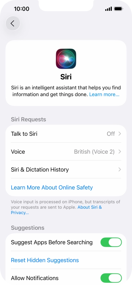 Press Talk to Siri.