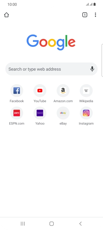Press the address bar. Press the address bar.