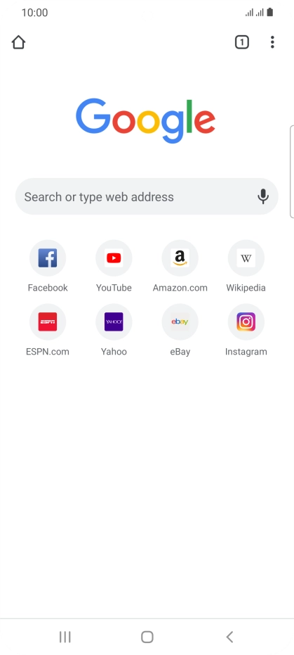Press the address bar. Press the address bar.