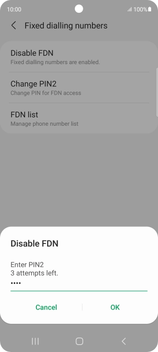 Key in your PIN2 and press OK. The default PIN2 is 1111. Key in your PIN2 and press OK. The default PIN2 is 1111.