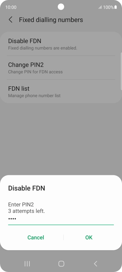 Key in your PIN2 and press OK. The default PIN2 is 1111. Key in your PIN2 and press OK. The default PIN2 is 1111.
