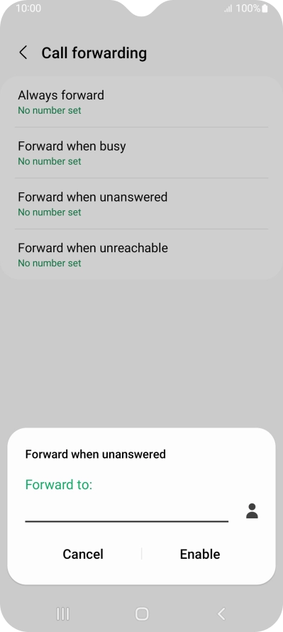 Key in +447836121121 and press Enable.