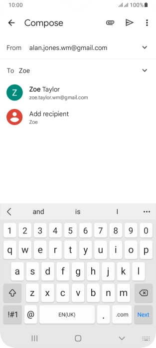 Press the required contact. Press the required contact.