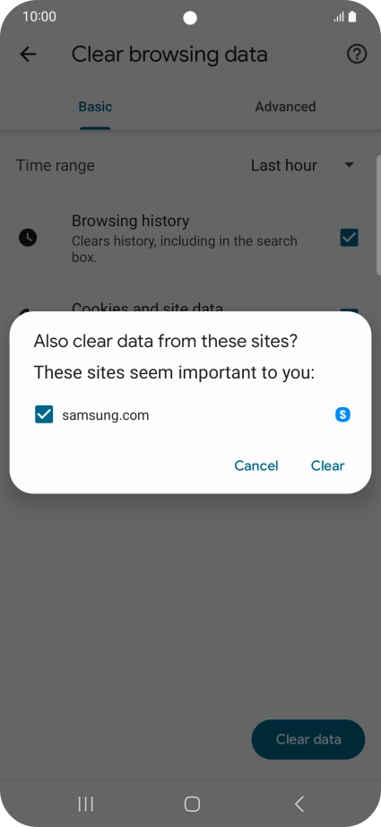 Press Clear.