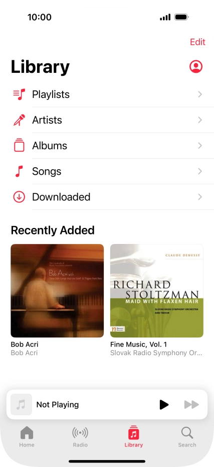 Press Playlists.
