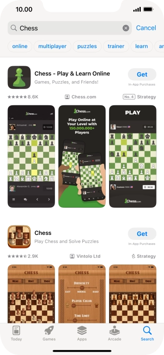Press the required app. Press the required app.
