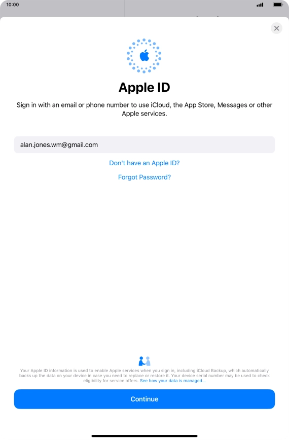 Press Continue.