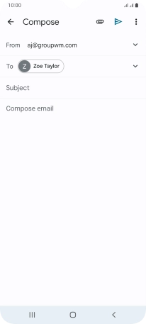 Press Subject and key in the subject for the email message.